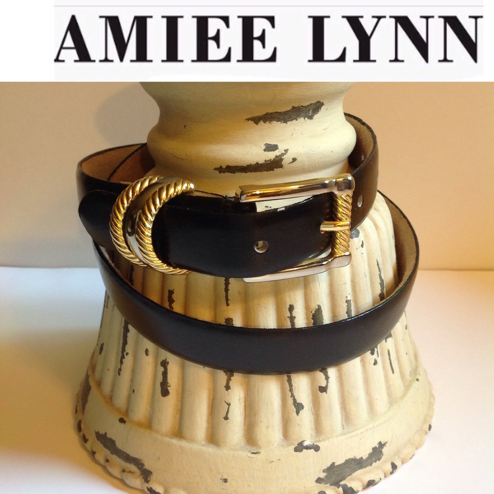 Aimee Lynn Black Fine Leather Belt